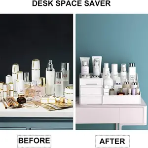 Small makeup cabinet storage box for skin care, cream, lipstick, toner and lotion, bedroom drawer bench (white) 12 MAIN SALES BOX WHITE - №10