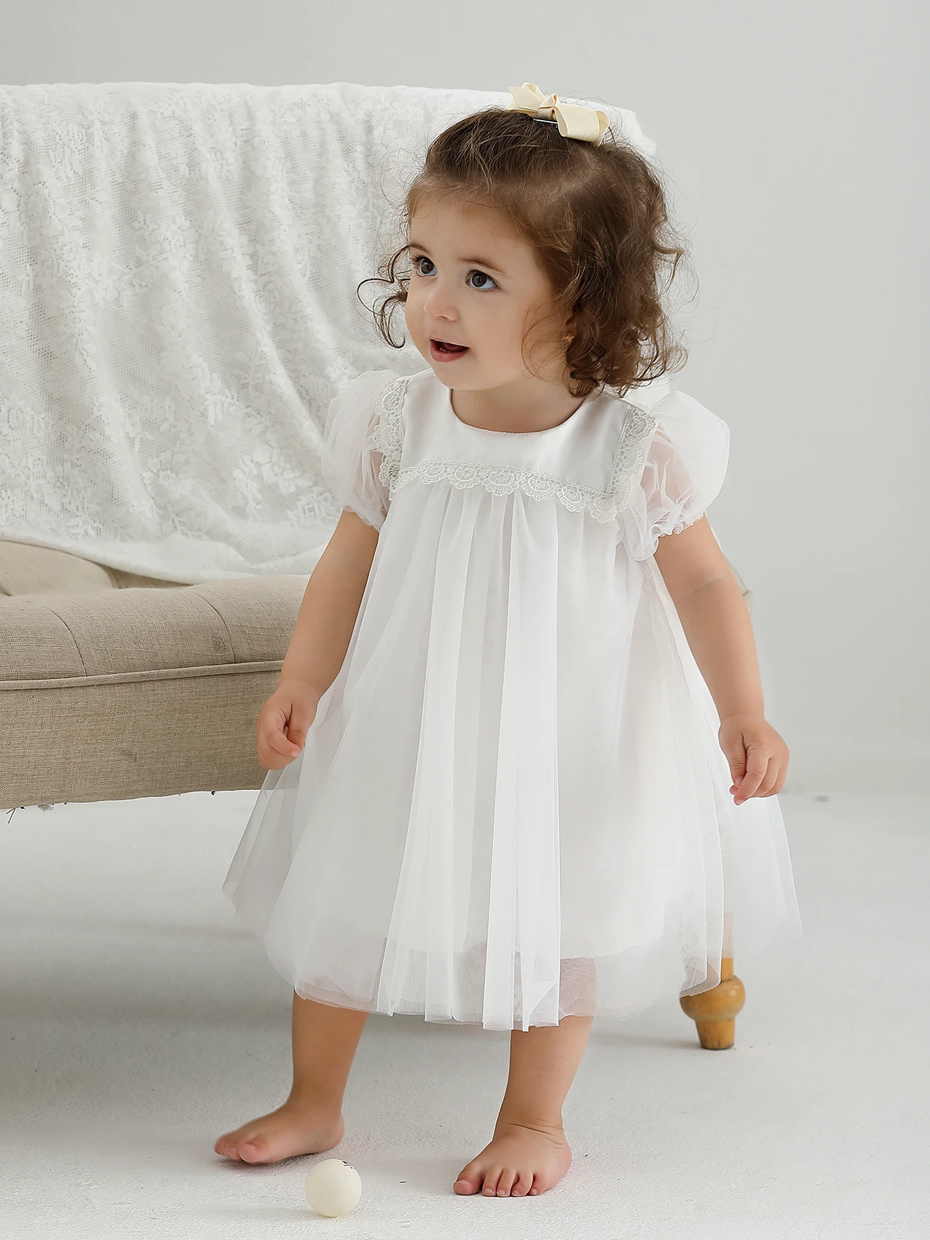 Lovely Babies Kids Infant Frocks Design Small Girl Birthday Special Party Baptism Dress