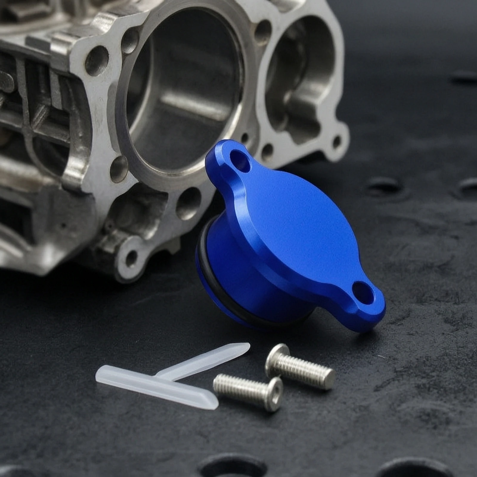 Oil Pump Block-off Plug CNC Machined Delete Plug with Screws for Yamaha PW50 PW80 Motorcycle Maintenance - view 3