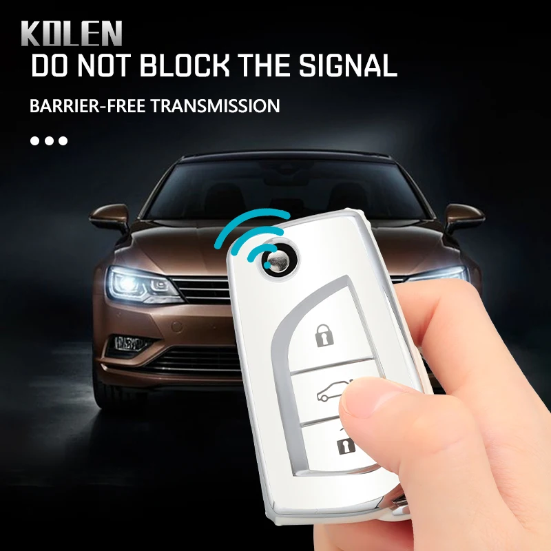 حافظة مفاتيح عصرية للسيارة من مادة البولي يوريثان غطاء فوب لسيارة تويوتا أوريس كورولا أفينسيس فيرسو يارس أيجو سليل TC IM كامري RAV4 فورتورنر هايلكس