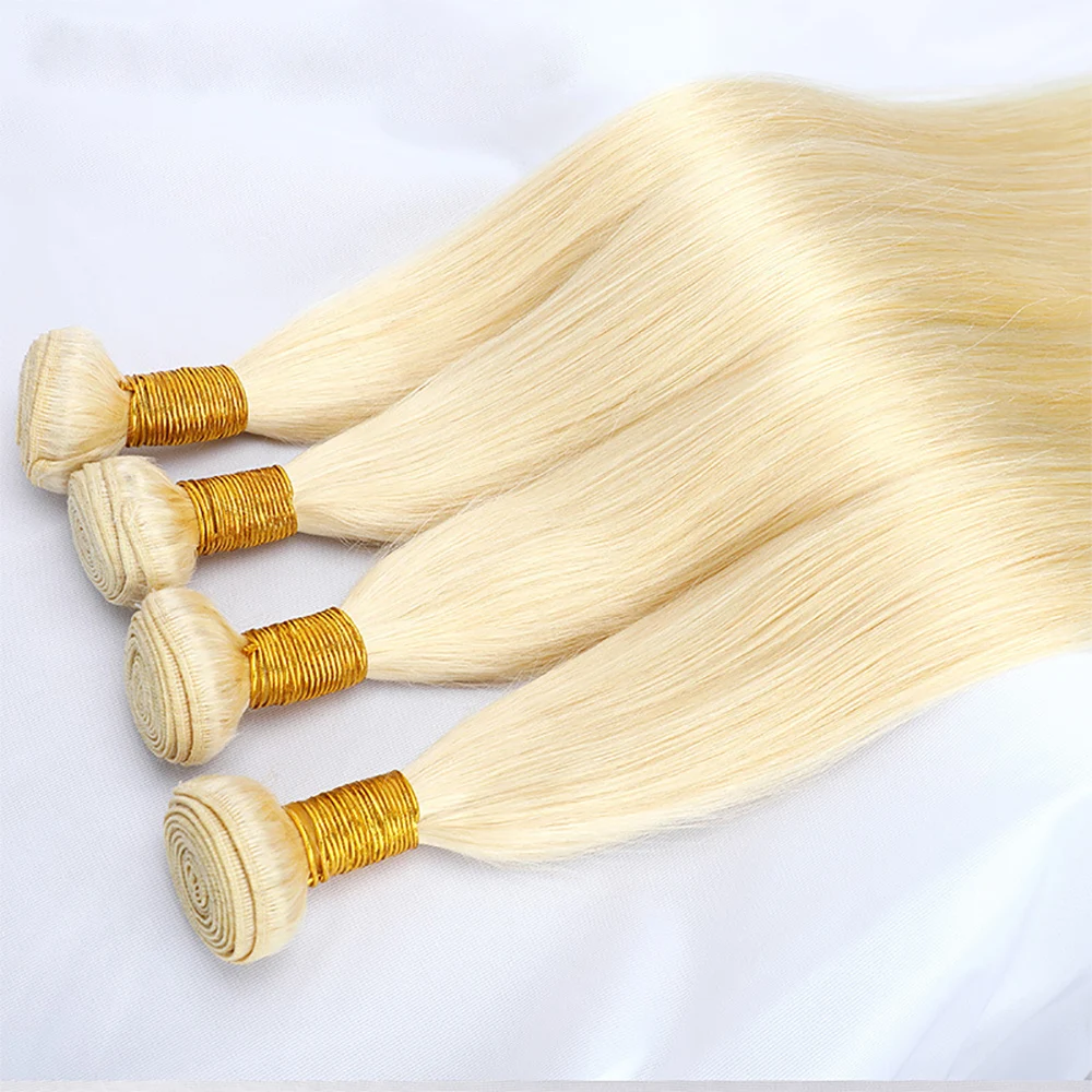 Straight Human Hair Bundles 20 22 24 Inch 613 Blonde Bundles Can Be Dyed Brazilian Top Quality Remy Hair 3 Days Delivery Soft