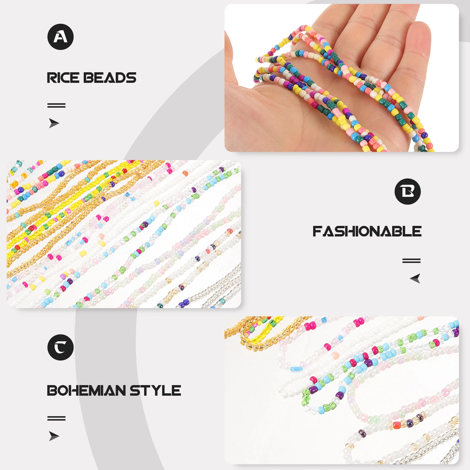 

12pcs Bohemian Waist Chain Beaded Belly Jewelry For Women Summer Beach Body Chain Belt Fashion Waist Beads Jewelry Decor