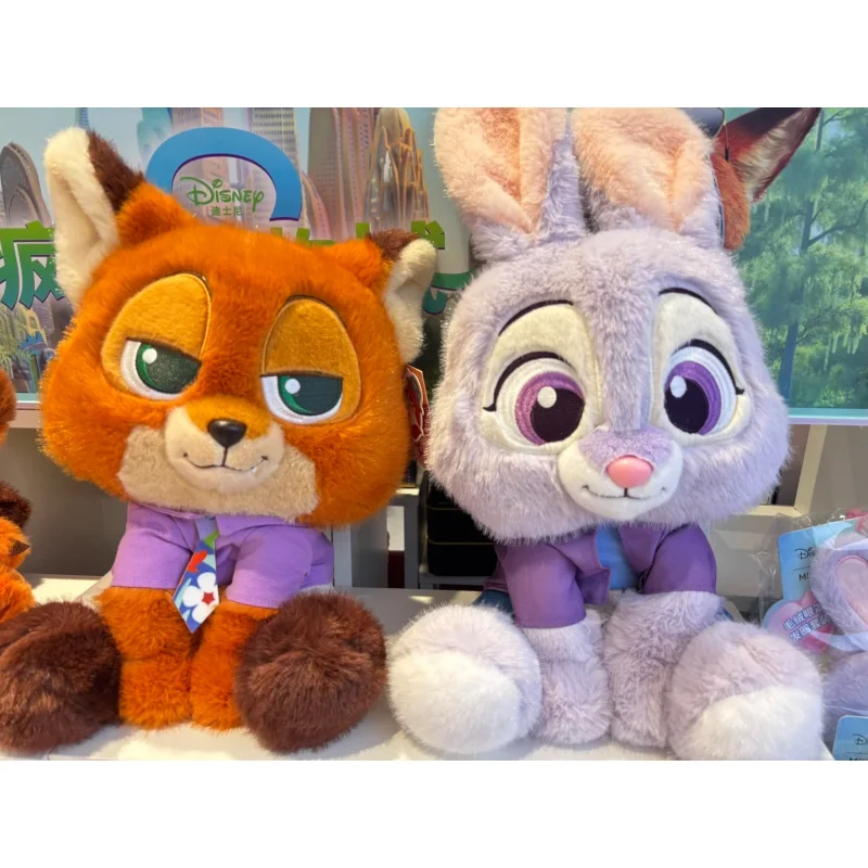 Miniso zootopia brinquedo de pelúcia dos desenhos animados-coelho macio judy raposa nick kawaii almofada ideal crianças presente de aniversário animal de pelúcia colecionável