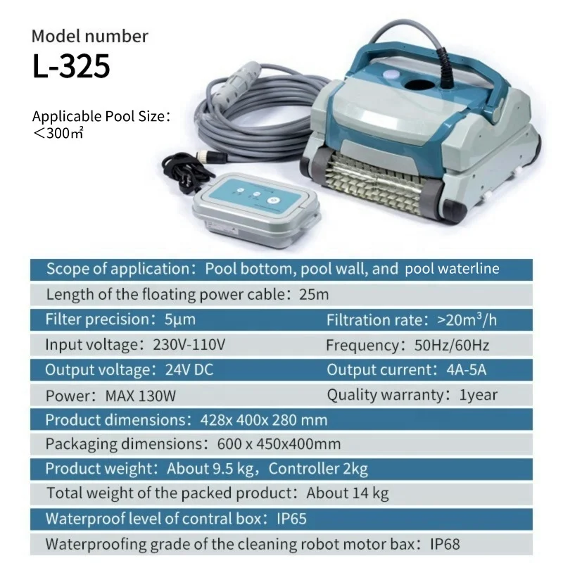 Automatic Pool Vacuum Cleaner Pool Waterline Cleaning 130W Powerful Suction Pool Cleaner Machine
