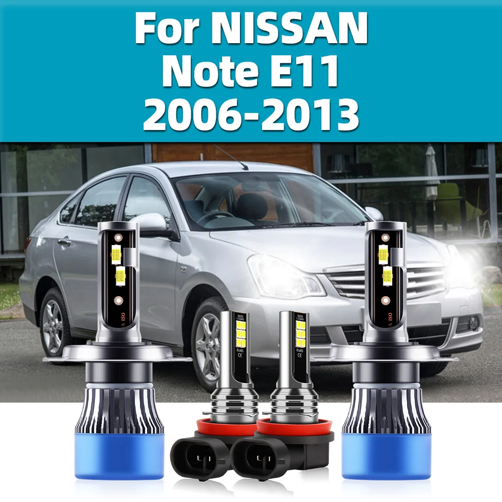 Led Bulbs Front Hi/Lo 15000LM 110W Auto CSP Super Bright Fog Lamps For NISSAN Note E11 2006 2007 2008 2009 2010 2011 2012 2013