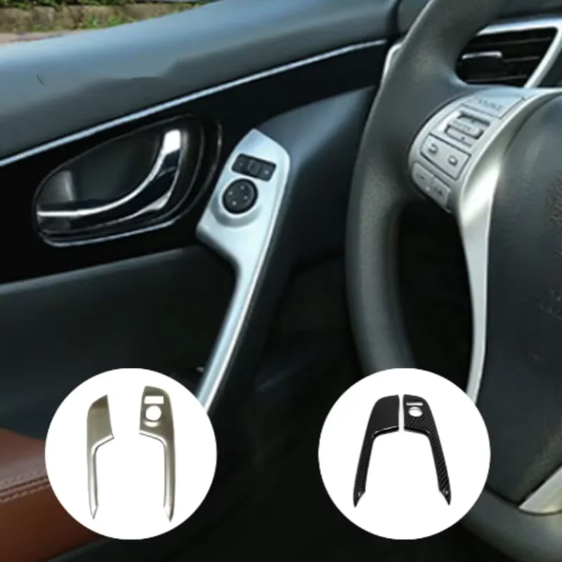 

ABS carbon fiber used for Nissan Qashqai 2016-2022 accessories indoor door and window switch panel handle cover decoration 2 pcs