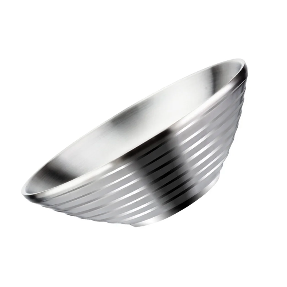 1 قطعة الفولاذ المقاوم للصدأ رامين المعكرونة الفورية طبقة مزدوجة العزل الحراري حساء الطعام وعاء تقديم أدوات المائدة المطبخ المنزل استخدام كبير