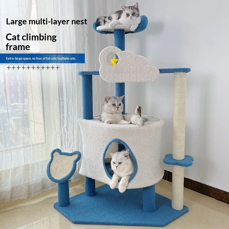 Árbol rascador extra grande para gatos: sisal, plataforma y salto - imagen 3