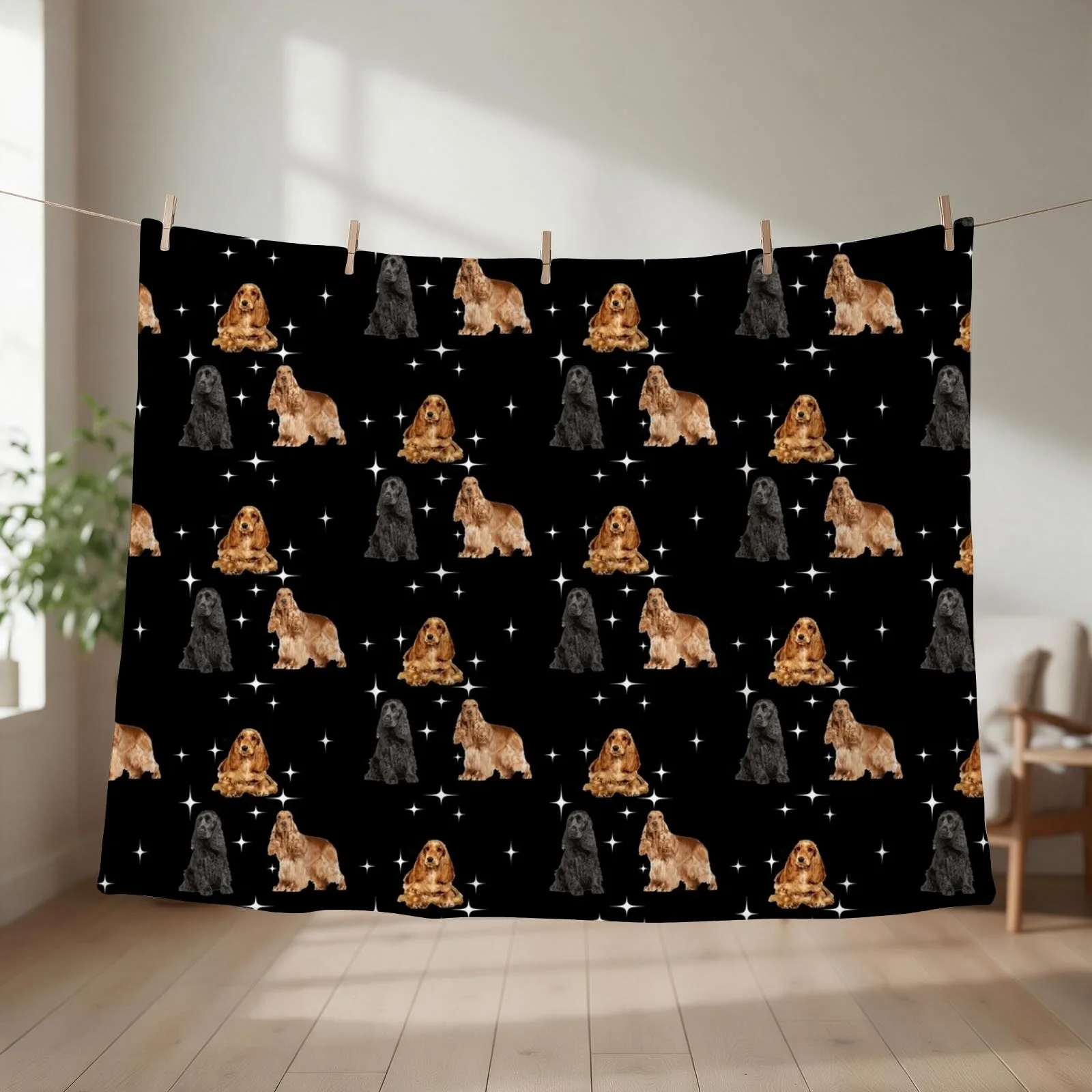 working cocker spaniel Throw Blanket couch cozy soft plush fuzzy picnic outdoor blanket