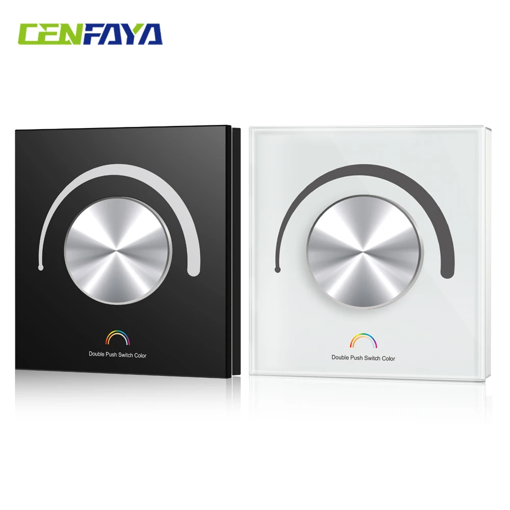 Rotary Glass Panel Constant Voltage LED Controller DC 12V 24V Smart Dimmer WIFI TUYA APP Cloud Control For DIM CCT RGB LED Strip