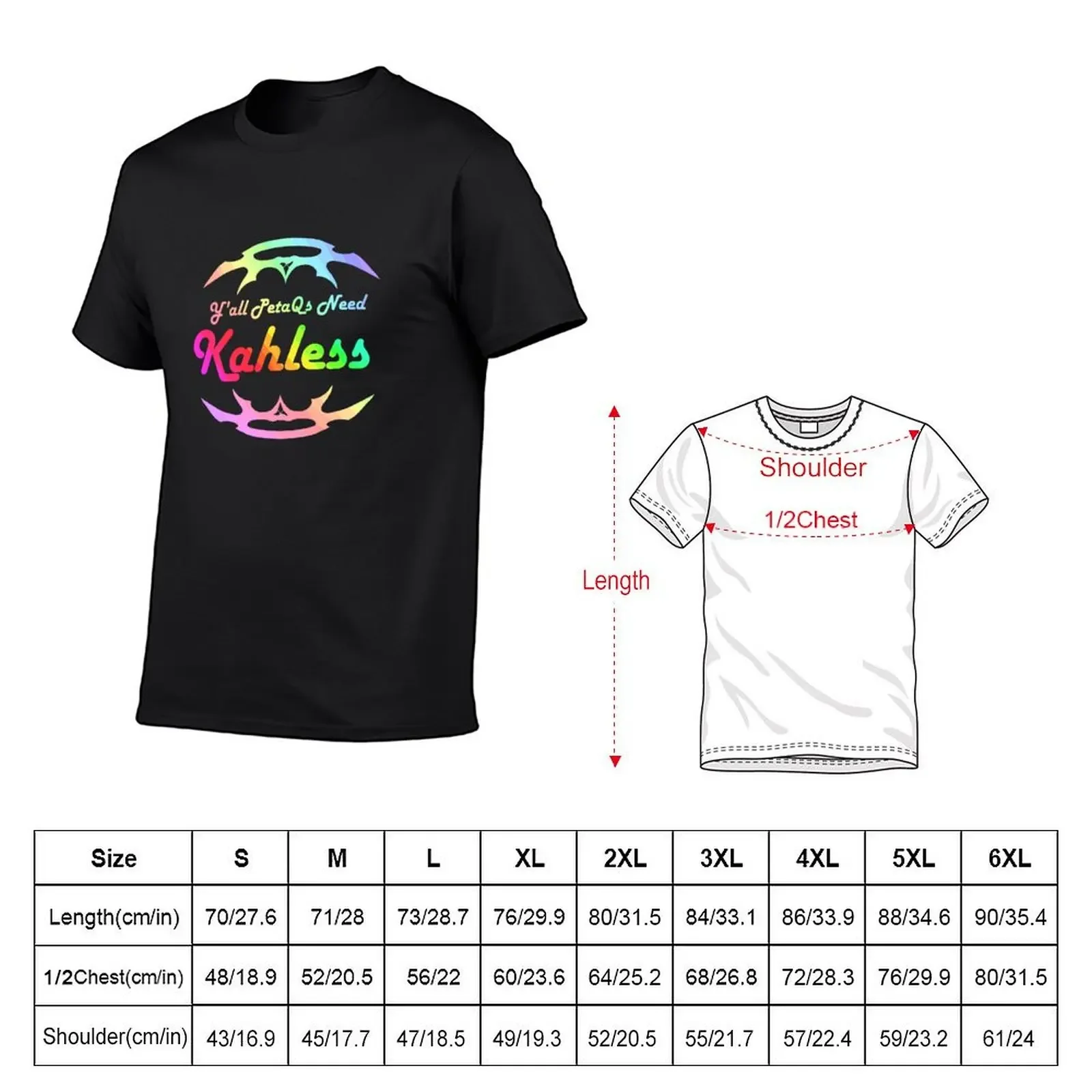 Kahless Inspirational Rainbow T-Shirt oversized t shirt sports fans plain black t shirts men