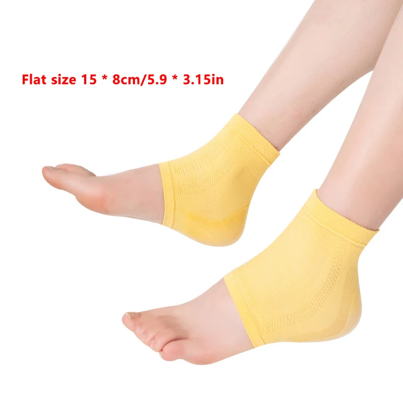 2 個のシリコンヒール保護カバーヒールサポートフットケアソックスひび割れ防止と保湿ソックス