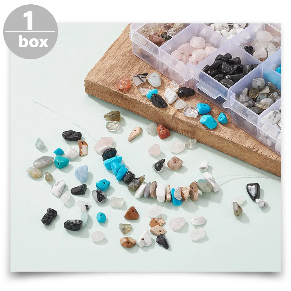 

1 Box Unique Crushed Stone Beads Irregular Chip Diy Jewelry Making Materials Durable Waterproof Colorfast For Earrings Bracelets