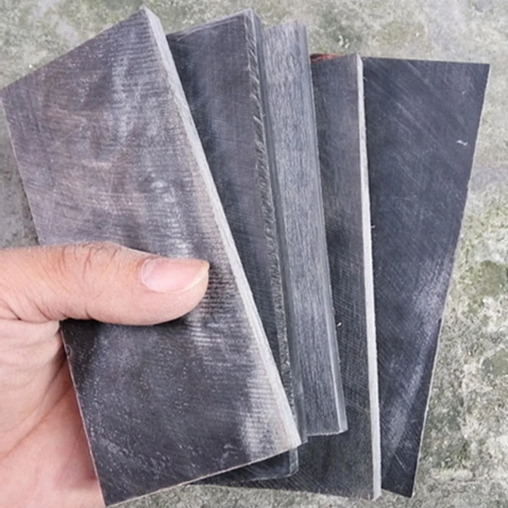 1PC 12x4cm DIY knife Handle Material Black Buffalo Horn Slice Plate 2,3,4,5,6,7 mm Thickness Various Handicraft Carving Inlaying