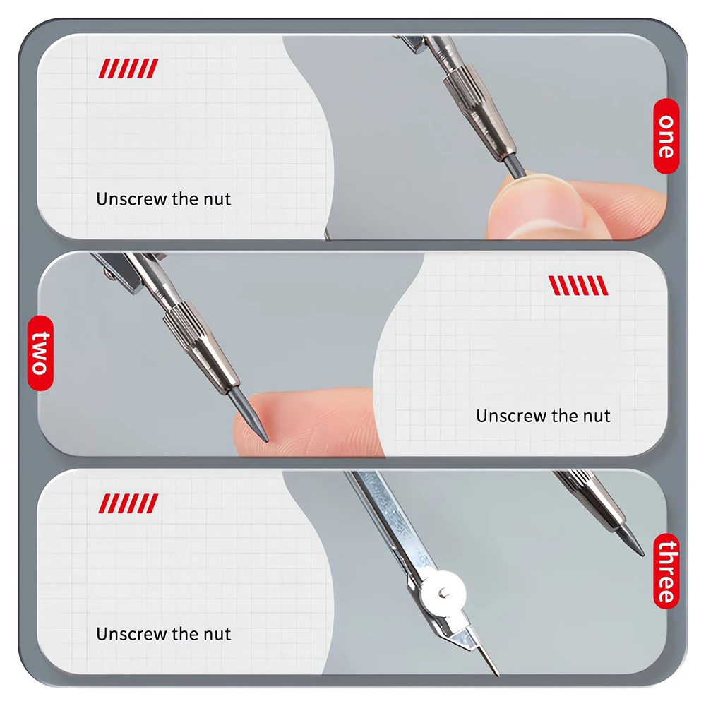 M&G Metal Compass Set Drafting Compass with Replacement Refill for Students Exam Drawing Tools 2 Pcs/4Pcs Set