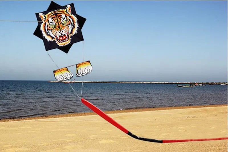 Frete grátis fofoca tigre pipa brinquedos ao ar livre paraquedas pipas jogos infláveis pipa surf ar salto pipa para crianças carretel de pipa