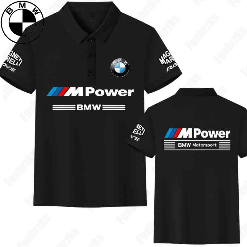 

2025 BMW Fashion Design Men's Polo Shirt Pullover Top BMW Summer Comfortable Round Meck Short Sleeved Men's Clothing