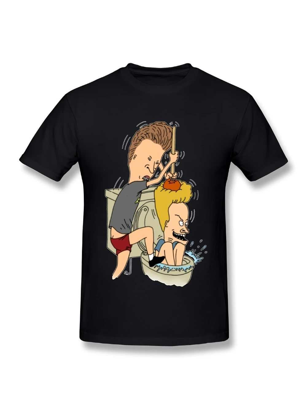 Camiseta con Temática de la Serie de TV Retro Bevis and Butterhead para Hombre - Negra con Diseño Nostálgico de los 90 para Fans y Amantes de la Comedia