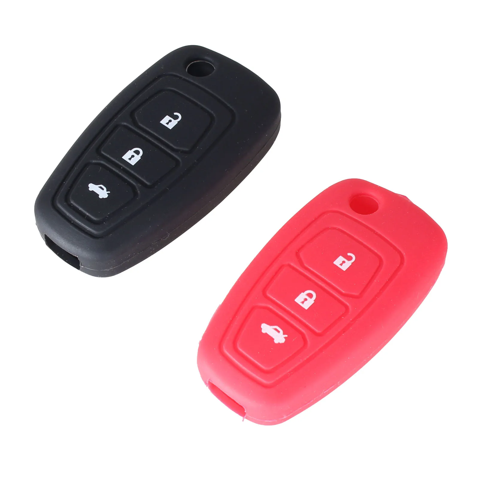 KEYYOU Flip Folding Key Cover Silicone Case For Ford Focus Fiesta 2013 Fob Case 3 Buttons