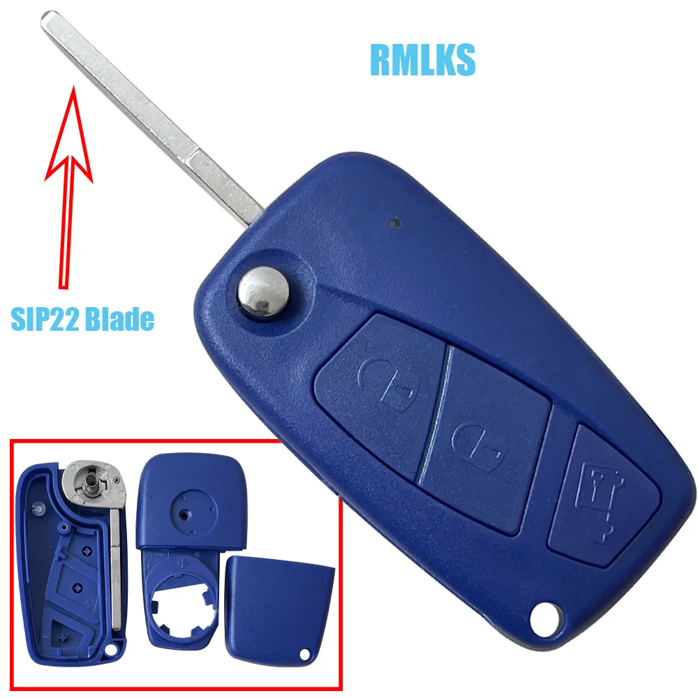 For FIAT Punto Ducato Stilo Panda 2 3 Buttons Replacement Flip Folding Remote Car Key Shell Case Cover SIP22 Blade