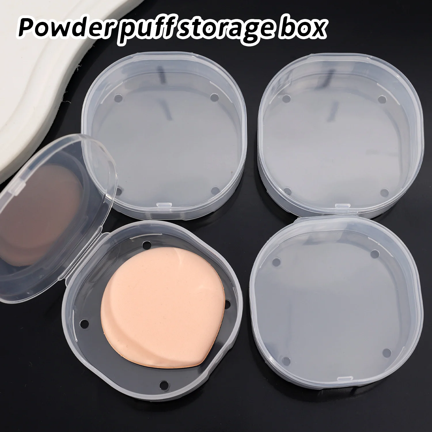 1/20PCS Transparent Plastic Powder Puff Storage Box Breathable Moisture-proof Dustproof Storage Packing Boxes Makeup Case Tools