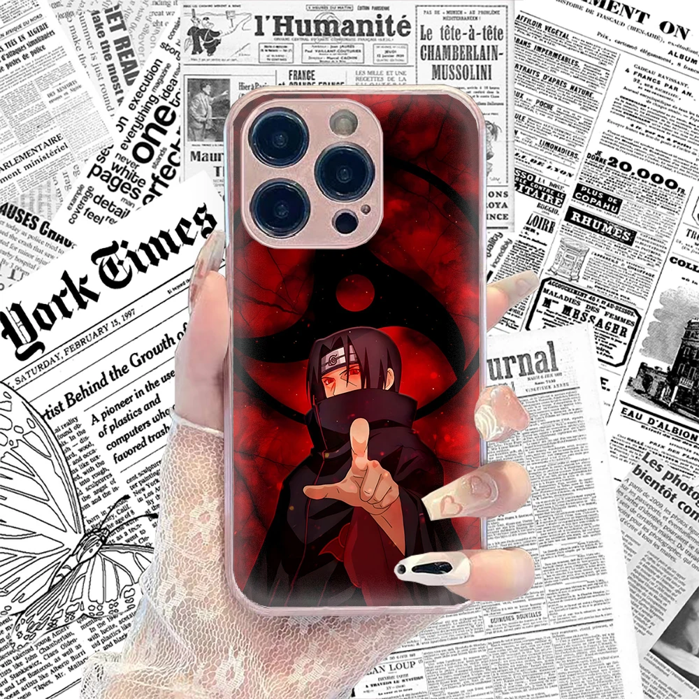 Glass Phone Cases For iPhone 16 15 14 13 12 11Pro Max XR X XS 12Mini 14 15 16 Puls Hard Case Phone N-narutos U-uchiha-Itachi