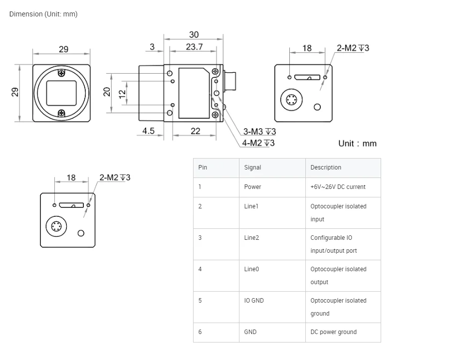 Industrial IMX273 249.1fps 1/2.9" USB3.0 1.6MP Global Shutter SDK Camera for Inspection
