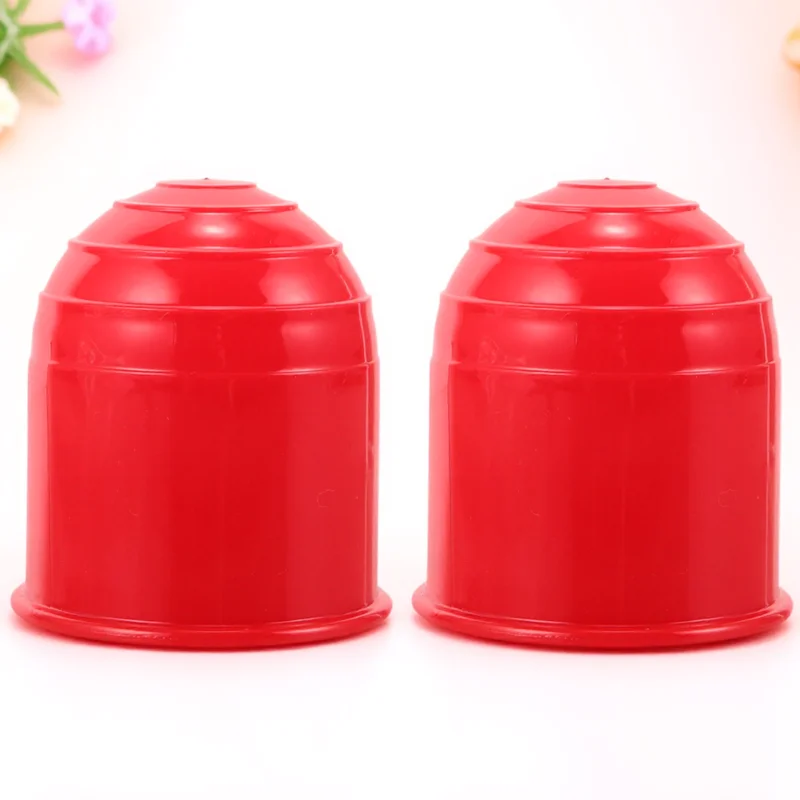 

2pcs Red Plastic Dustproof Cap for Trailer Ball Joint Cover Hitch Parts Accessories Stylish Trailer Ball Protector Long Lasting