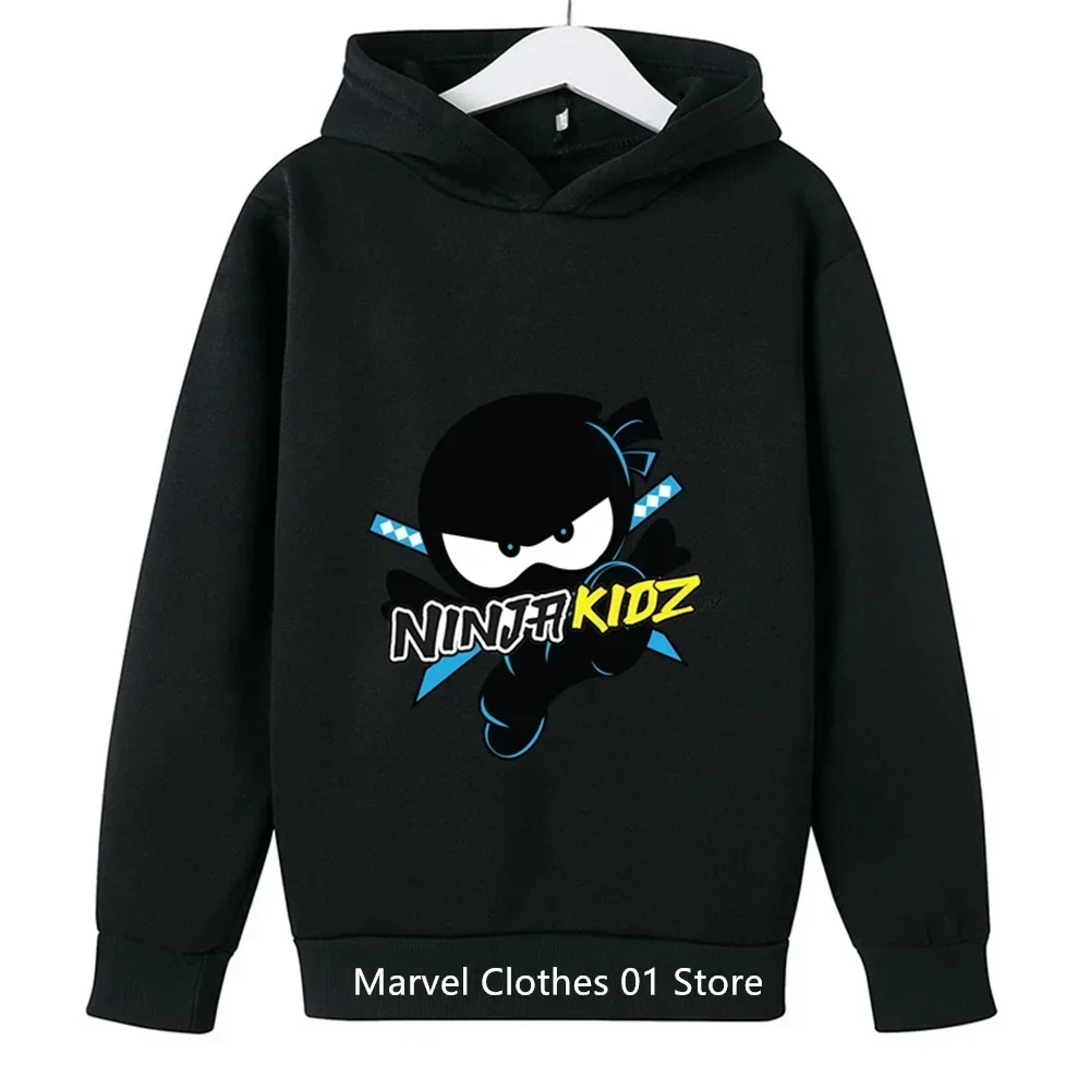 Boys Hooded Girls T Shirt NINJA KIDZ Hoodie Kids Casual Sweatershirt Child Fashion Clothes Cotton Birthday Girl Costume 3-14Y