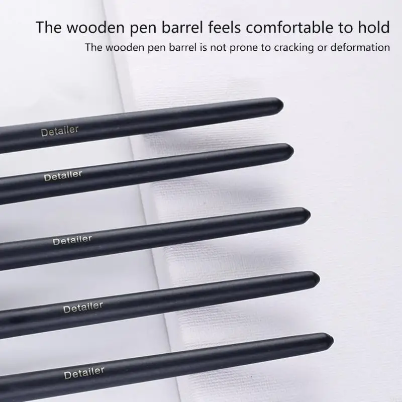 

X6HB 5 Pcs Fine Detail Brush Set Art Brushes Miniature Brush For Detailed Watercolor Acrylic Oil Painting Students Artists