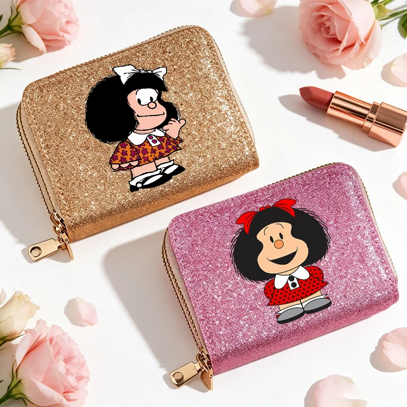Mafalda – sac à monnaie de grande capacité pour femmes, portefeuilles de dessin animé, jolis portefeuilles portables pour femmes, porte-cartes de crédit à la mode, cadeaux