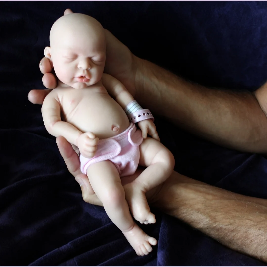 13-calowe Malowane i Niepomalowane Lalki Reborn Dziewczynki z Otwartymi Ustami, Wykonane z Solidnego Silikonu, Miękkie w Dotyku, Ręcznie Robione, Idealne na Prezent dla Noworodka