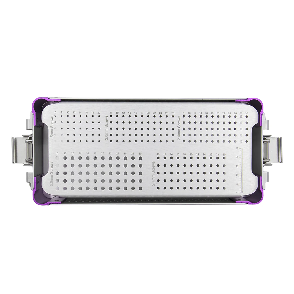 

Винтовая коробка из сплава нержавеющей стали для стерилизации винтов 1,5/2,0/2,4/2,7/3,5 для человека и ветеринарной хирургии