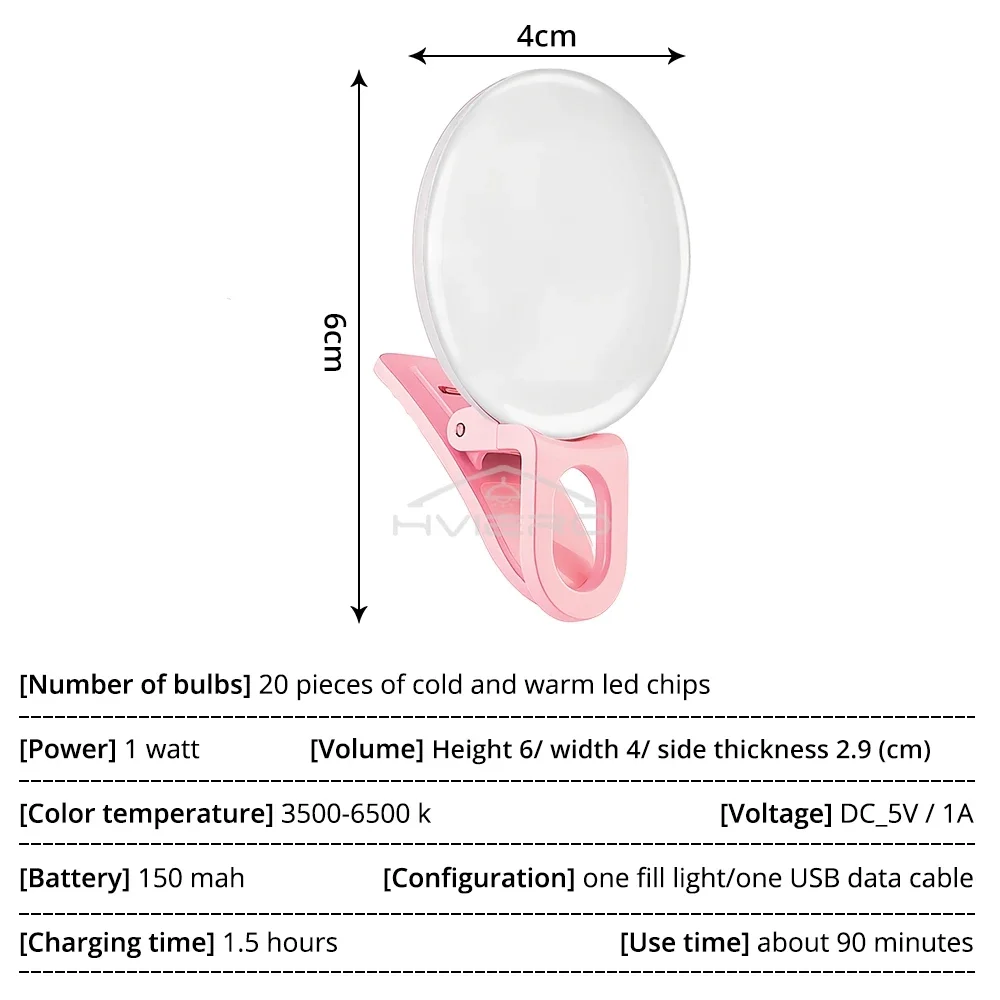 1/2X ไฟ LED เติม Selfie Ring Light USB ชาร์จ WARM ปรับความสว่างกล้องวิดีโอถ่ายทอดสดอุปกรณ์เสริม
