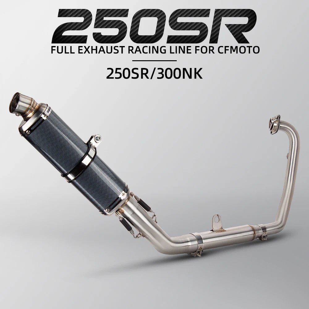 

T98 GP racing exhaust full system for CFMOTO 250sr 300sr NK250 NK300 motorcycle escape manifold muffler with db killer