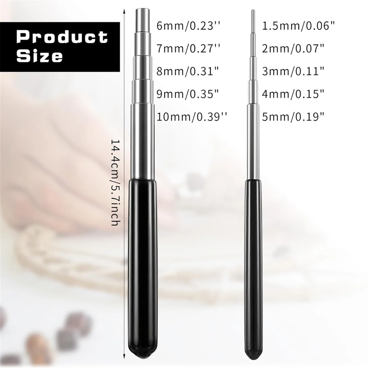 Abjs 2 pacotes de ferramentas de embrulho de fio para fazer joias, haste de enrolamento de fio de 1.5mm-10mm, ferramenta de fio de cobre torcido para redondo