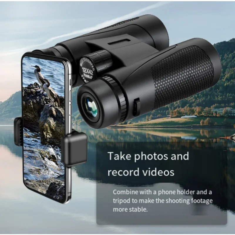 

Бинокль-телескоп 12x42 высокого разрешения для активного отдыха, спорта, путешествий и наблюдения за звездами