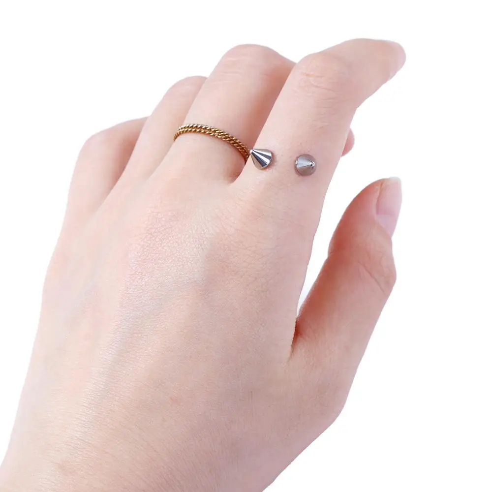 Geometric Punk Men With Sticker No Piercing For Earrings No Piercing Jewelry Eyebrow Stud Set Fake Lip Stud Ball Nose Ring view 3