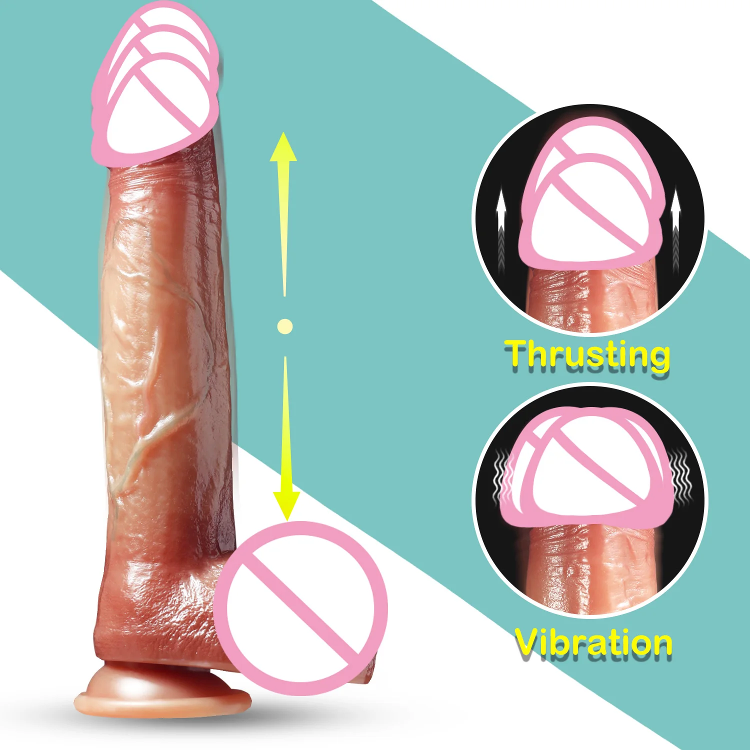 Dildo Vibrator Adult  Realistic Penis Silicone Suction Cup with Thrust Mode with Rotation Remote Control Sex Toys For Women