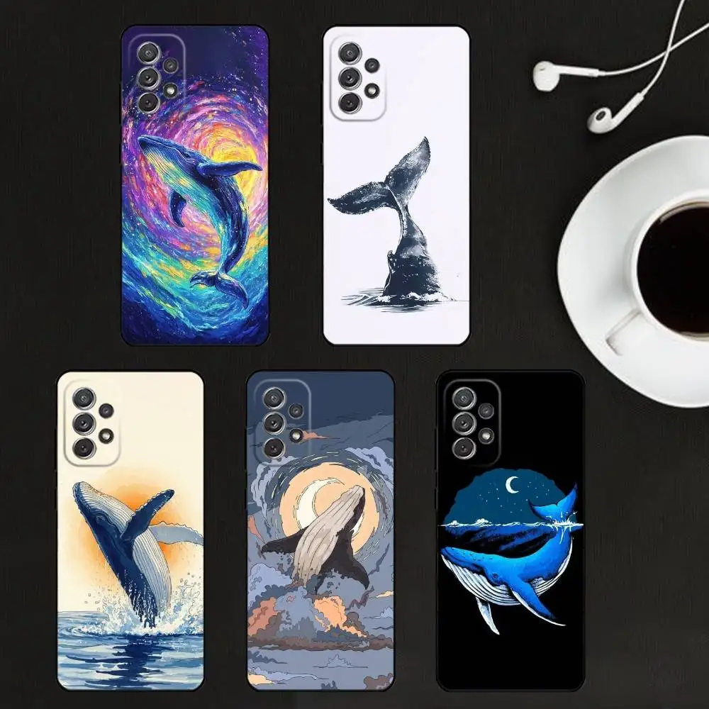 

Gentle Ocean Whale Phone Case For Samsung S25,S24,S21,S22,S23,S30,Ultra,S20,Plus,Others Soft Black Cover