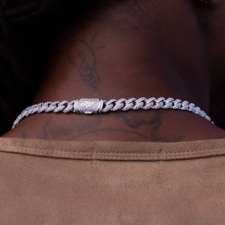 14MM Customizable Cuban Link Chain Iced Out VVS Diamond 925 Silver Hiphop Moissanite Cuban Chain.