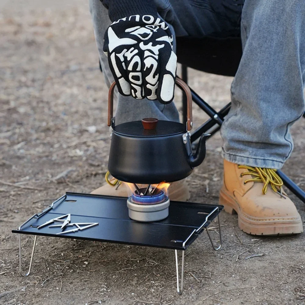 Outdoor Alcohol Stove Internal Bracket Stainless Steel Portable Detachable Four-corner Kettle Bracket Camping Accessories Tool