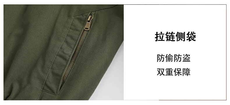 Male Reversible Washed Pure Cotton Fleece Lined Thick Jacket Multi Pocket Stand Collar Workwear Business Coat For Middle Aged