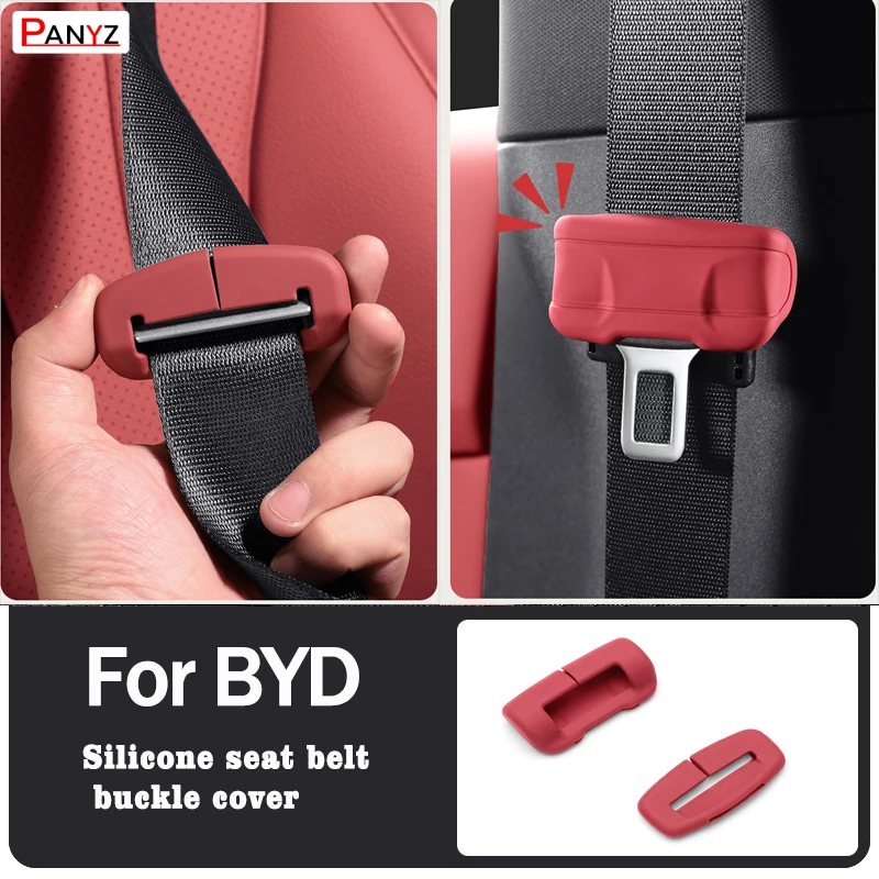 For BYD Seal07 Sealion07DMi Sealion07EV Sealion05EV Accessries 2/4 Piece Car Seat Belt Silicone Protective Cover Trim