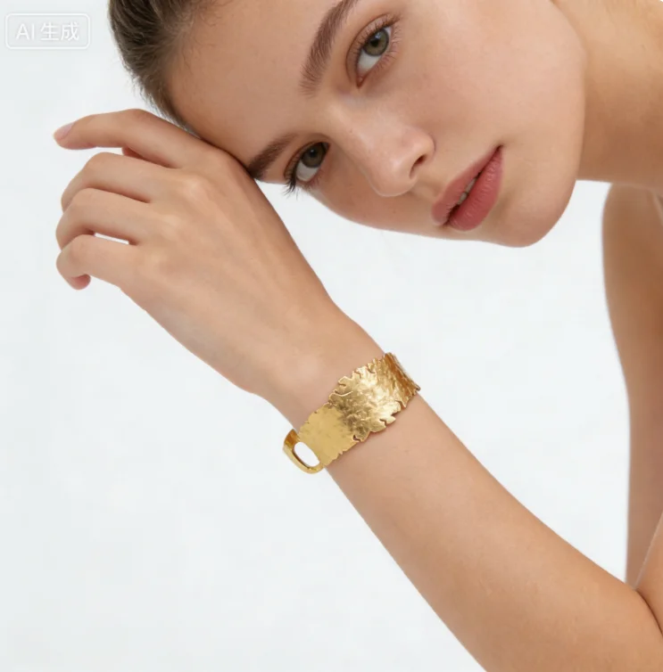 

WT-B672 Wholesale Hot New Tiny Adjustable Cuff Bangle Round Shape With 18k Real Gold Plated For Women Daily Decoration