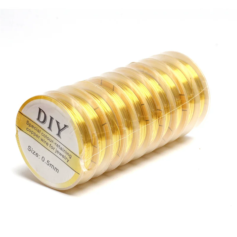 1Roll Silver Copper Wire 0.3/0.4/0.5/0.6/0.8mm Bead Cord for Bracelet Necklace Charm Beading Jewelry Making Supplies and Craft