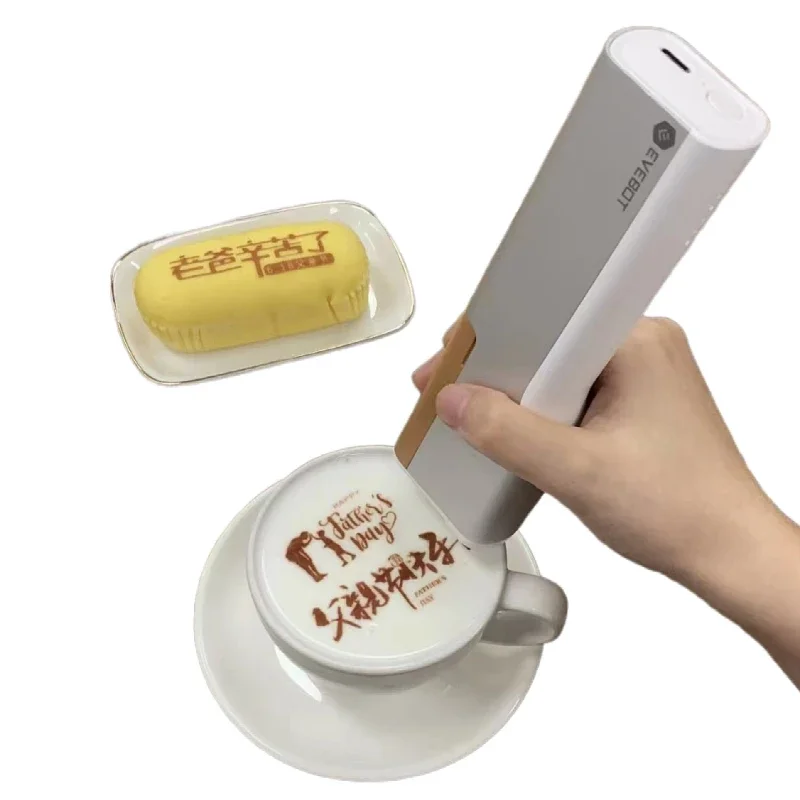 Yunyi EVEBOT Printpen Mini stampante per tatuaggi portatile Piccola stampante portatile creativa intelligente a getto d'inchiostro Caffè Latte Pane Vestiti