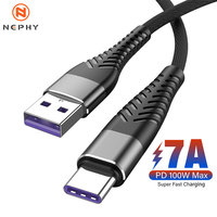 100W USB To Type C Super Fast Charging Cable For Realme Oneplus Huawei Xiaomi Mobile Phone Charger Cable 2m 3m Nylon Data Cord