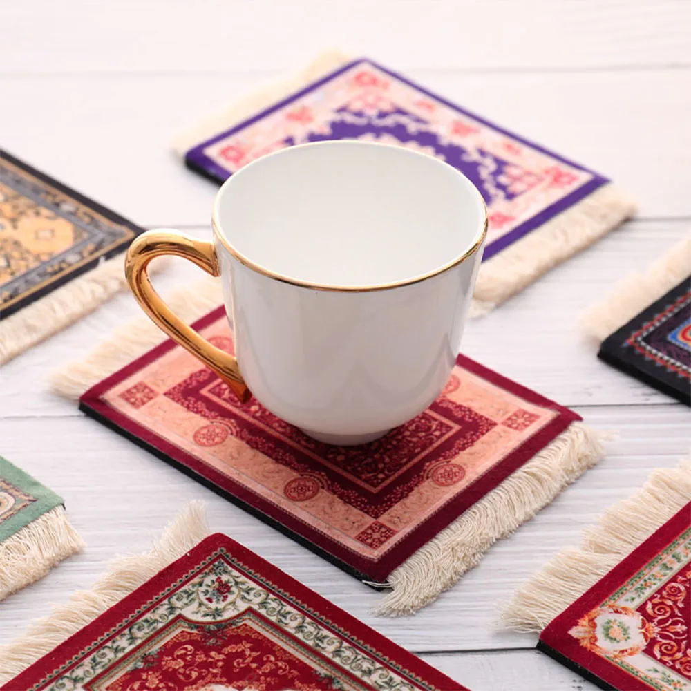 Mouse Pad Miniature Dollhouse Turkish Style Playing House Decor Floor Weaving Rugs DIY Accessories Pattern Cups Laptop Carpets