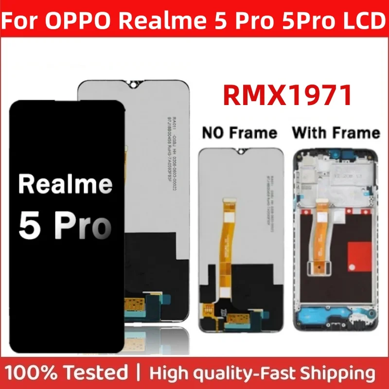 

6.3” For OPPO Realme 5 Pro 5Pro LCD RMX1971 Display Touch Panel Screen Sensor Assembly For Realme5 Pro Display Screen